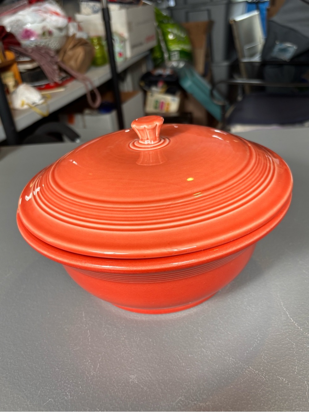 Fiesta Persimmon 2 Qt Covered Casserole Dish 1996 Homer Laughlin USA